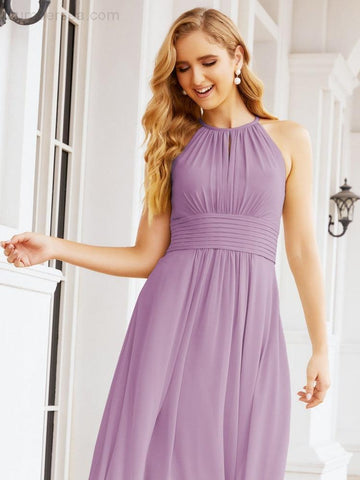 Vestidos de dama de honor Baoleely con escote tipo ojo de cerradura, sin mangas, para fiestas formales de noche y graduación 28043