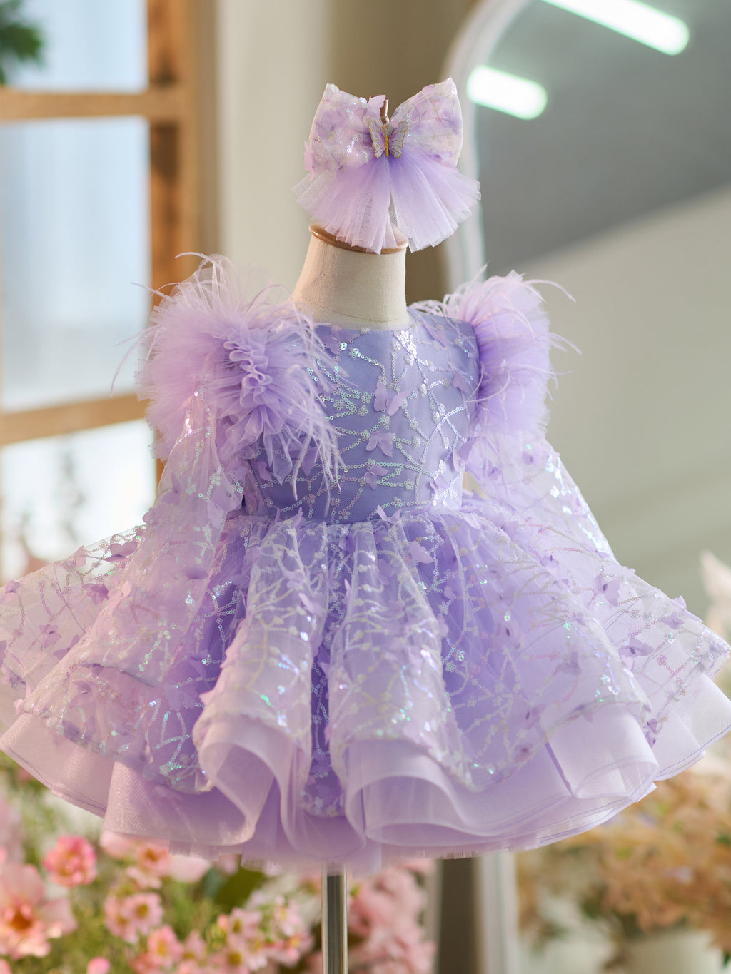 Vestido de tul con lentejuelas hasta la rodilla para bebé niña 