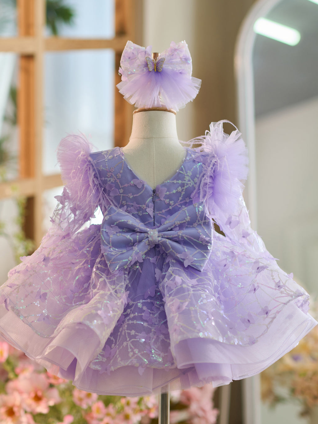 Vestido de tul con lentejuelas hasta la rodilla para bebé niña 