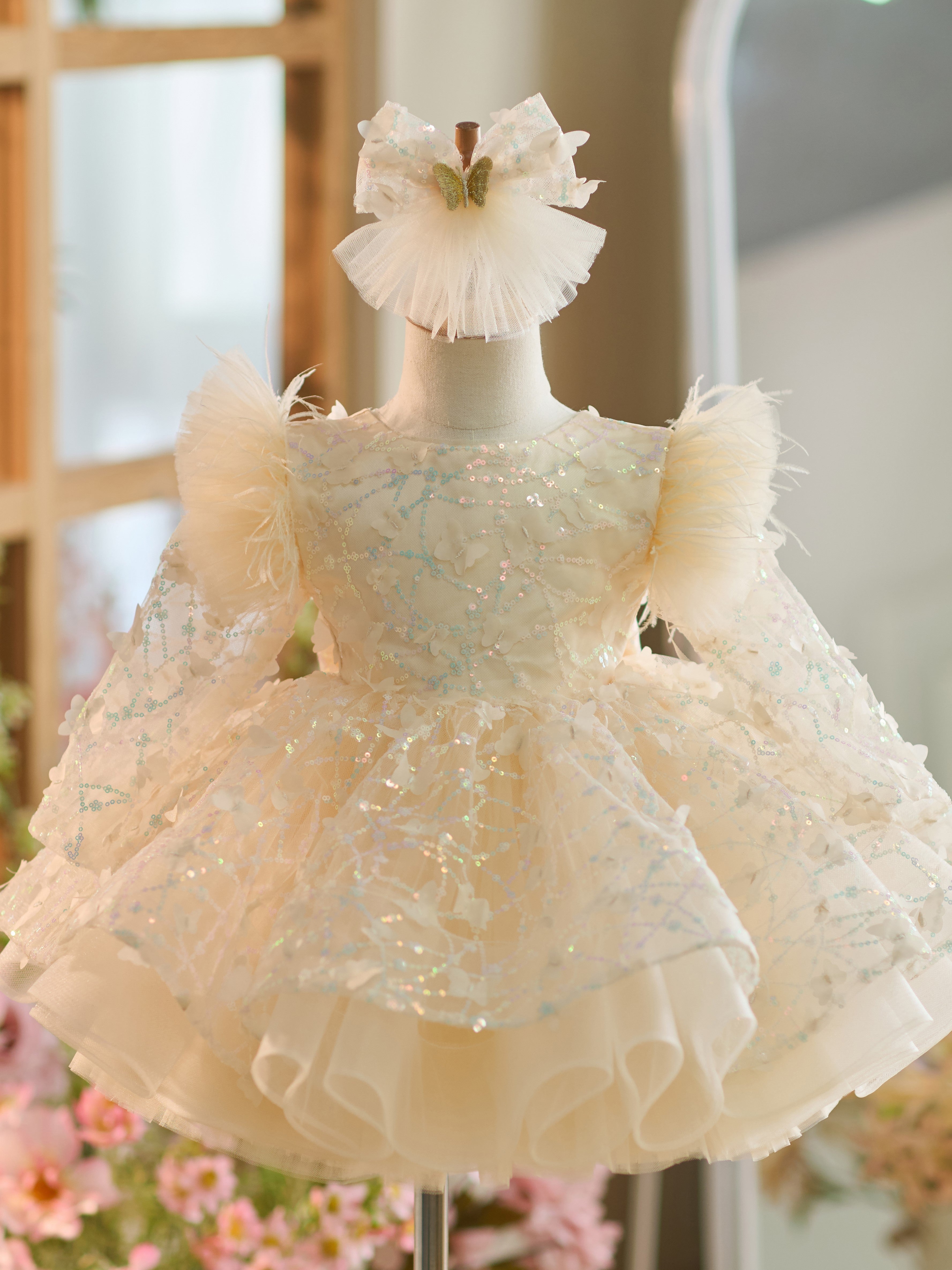 Vestido de tul con lentejuelas hasta la rodilla para bebé niña 