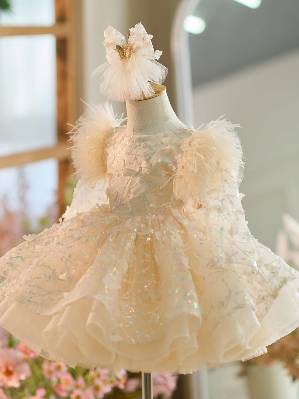 Vestido de tul con lentejuelas hasta la rodilla para bebé niña 