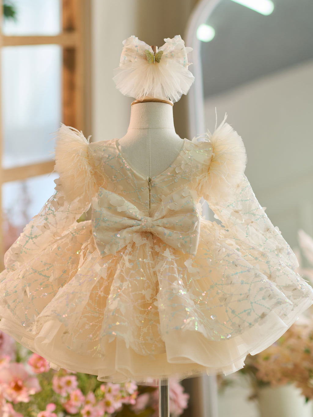 Vestido de tul con lentejuelas hasta la rodilla para bebé niña 