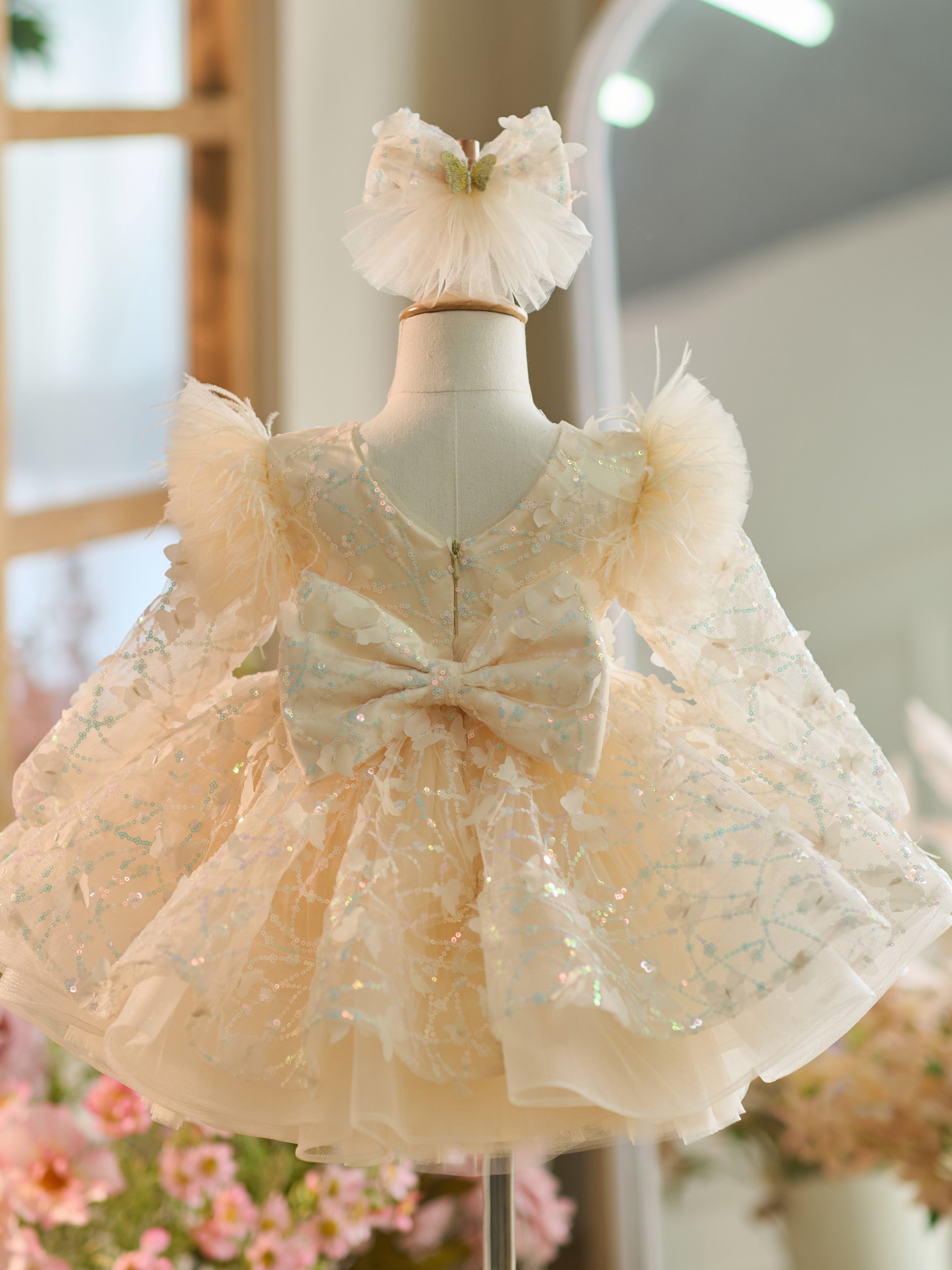 Vestido de tul con lentejuelas hasta la rodilla para bebé niña 