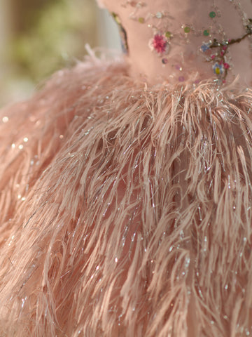 Vestido de tul bordado floral hasta la rodilla para bebé niña 