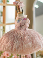 Vestido de tul bordado floral hasta la rodilla para bebé niña 