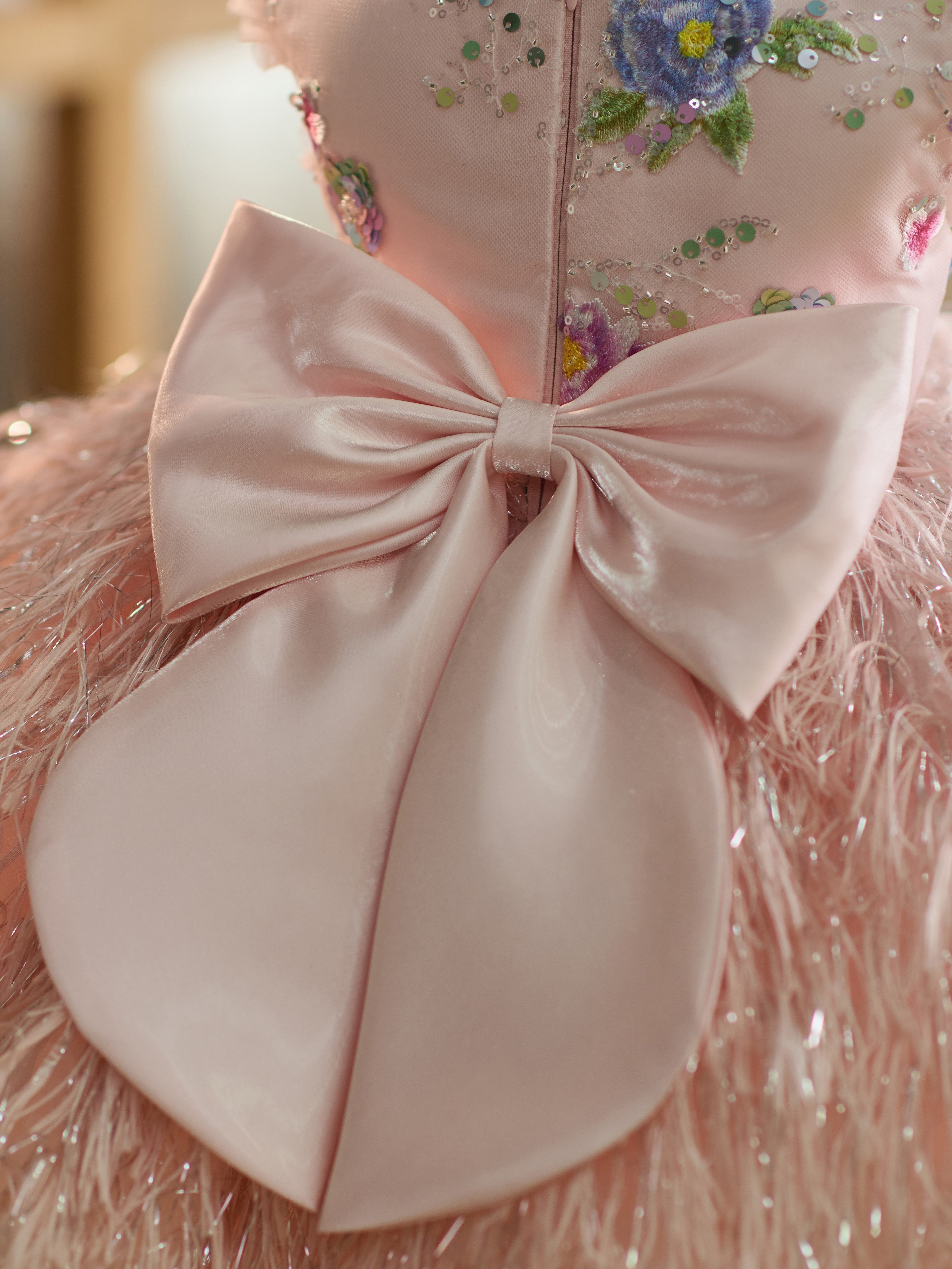 Vestido de tul bordado floral hasta la rodilla para bebé niña 