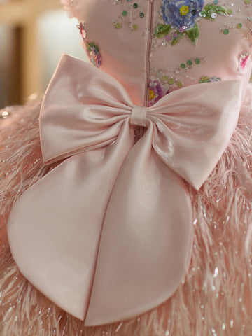 Vestido de tul bordado floral hasta la rodilla para bebé niña 