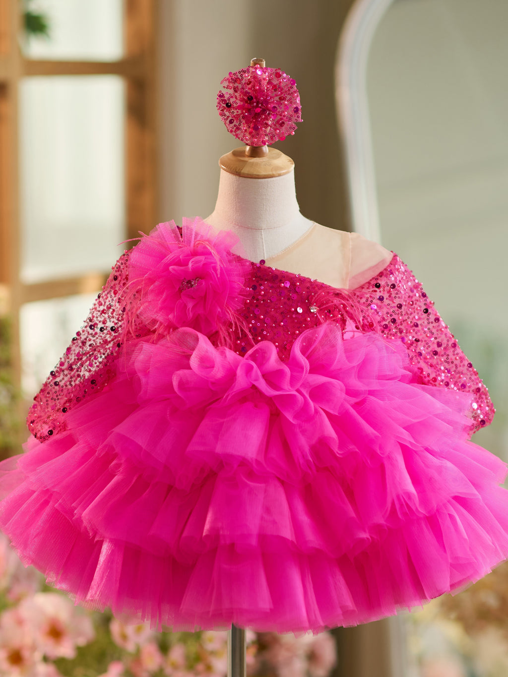 Vestido de tul con lentejuelas hasta la rodilla para bebé niña 