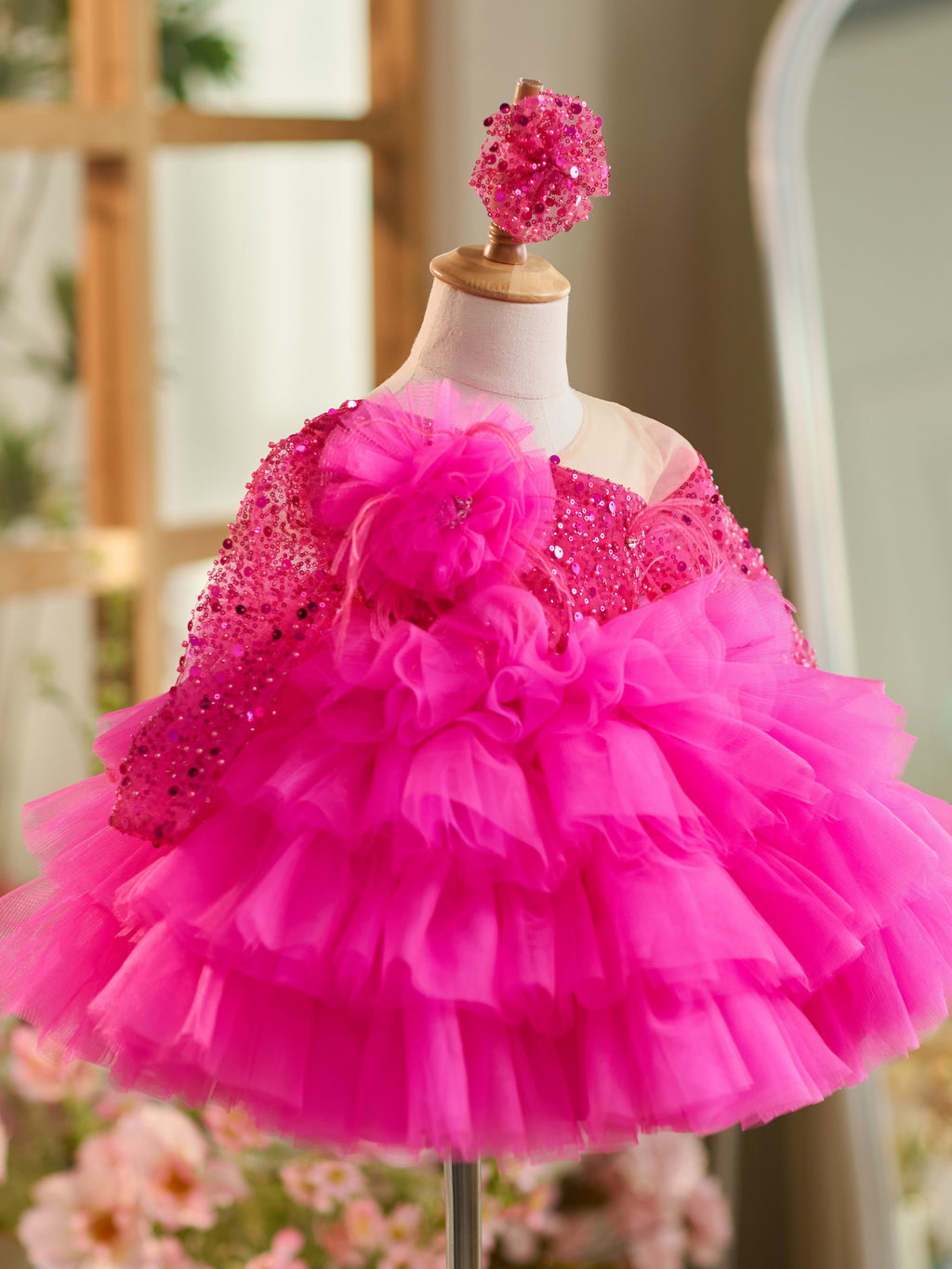 Vestido de tul con lentejuelas hasta la rodilla para bebé niña 