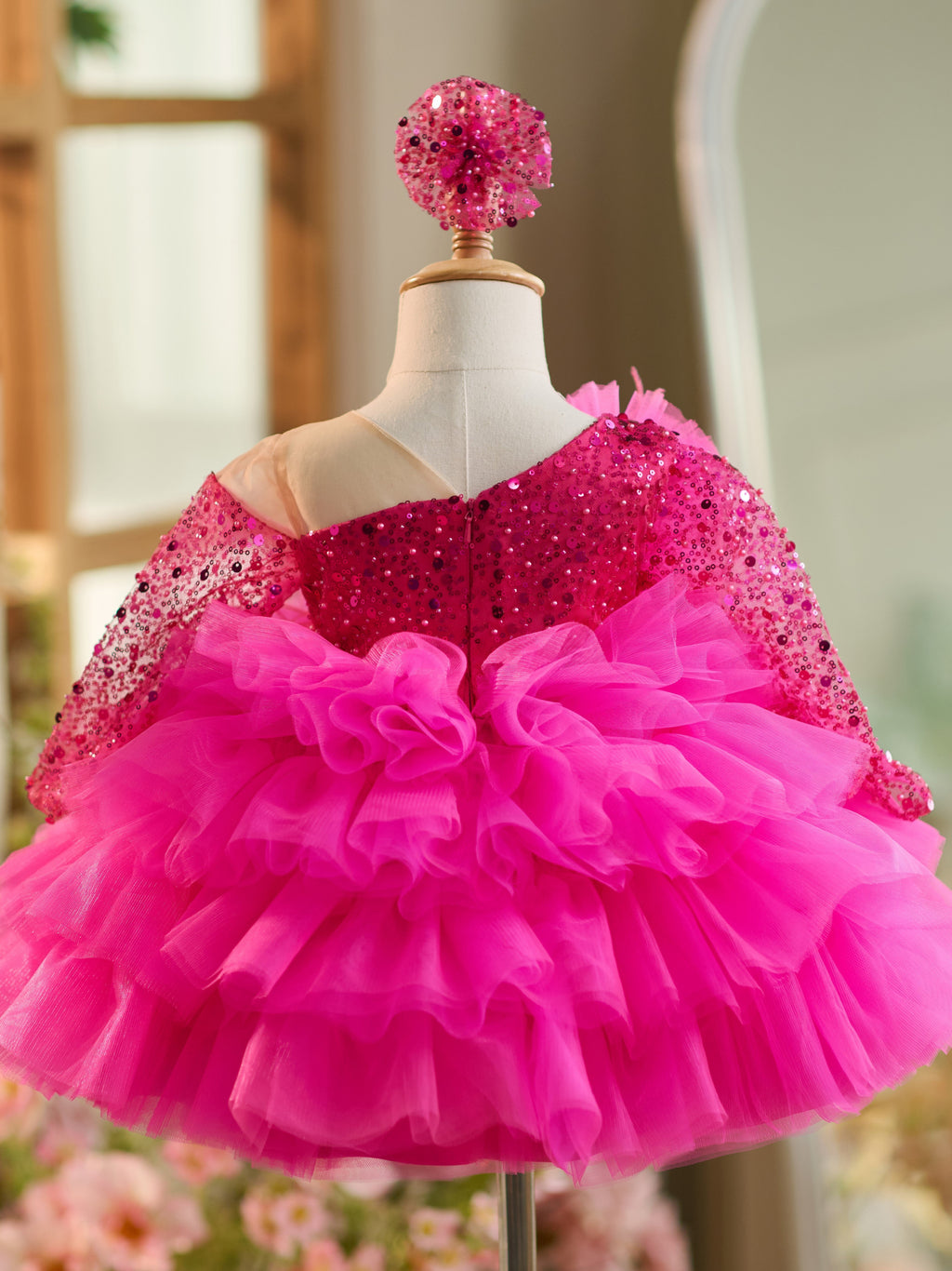 Vestido de tul con lentejuelas hasta la rodilla para bebé niña 