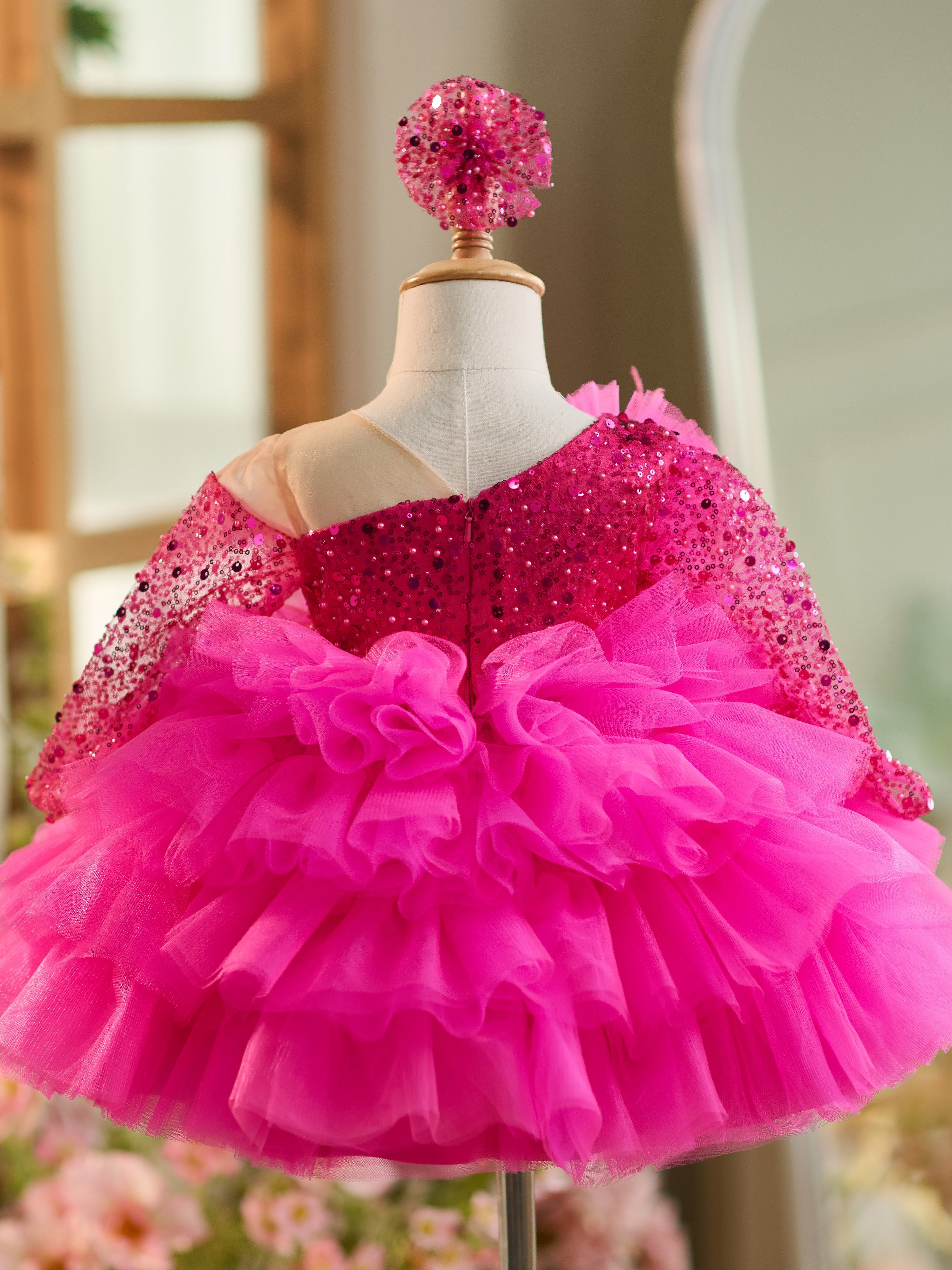 Vestido de tul con lentejuelas hasta la rodilla para bebé niña 