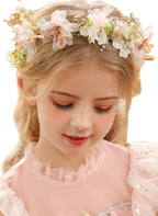 Diadema rosa para niña de las flores, ideal para uso diario, bodas u ocasiones especiales. Con encaje, lentejuelas, perlas y flores. 
