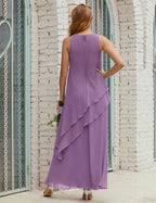 Vestido largo de gasa de talla grande para la madre de la novia, vestido de gala para dama de honor, vestido de graduación SY28019