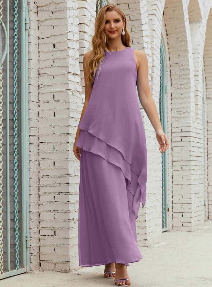 Vestido largo de gasa de talla grande para la madre de la novia, vestido de gala para dama de honor, vestido de graduación SY28019