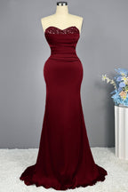 Sleeveless Mermaid Long Prom Gown with Sequined Sweetheart