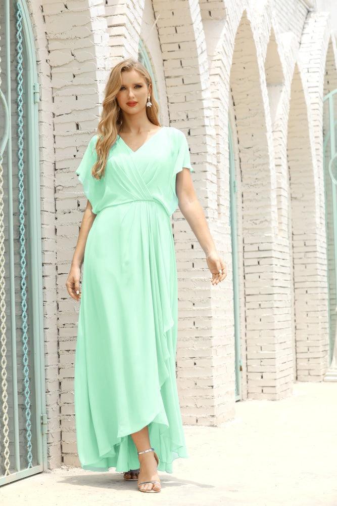Vestido Baoleely para la madre de la novia, talla grande, escote en V, largo hasta el suelo, formal, para invitada de boda 28020