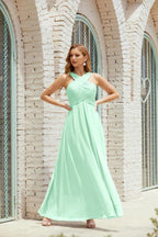Vestidos de dama de honor con cuello halter, vestido formal de cóctel o de fiesta 28015 