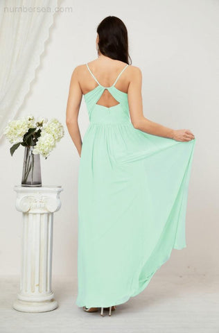 Vestidos de dama de honor con cuello alto Baoleely, de gasa, largos, corte en A, vestido formal de fiesta para boda, fiesta de noche 2801 