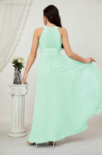 Robe de soirée formelle Baoleely en mousseline de soie, col licou, longue, sans manches, robe de demoiselle d'honneur 2802 