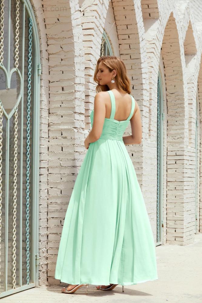 Vestidos de dama de honor con cuello halter, vestido formal de cóctel o de fiesta 28015 