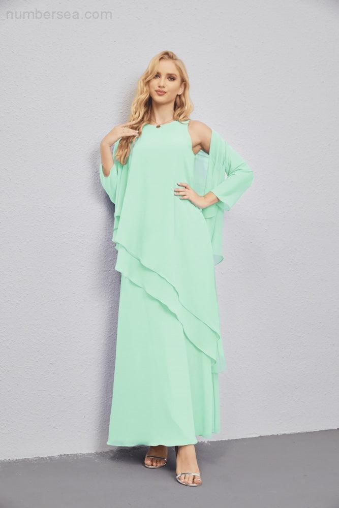 Vestidos de madre de la novia con cárdigan ligero abierto al frente, vestido formal de fiesta 28081 