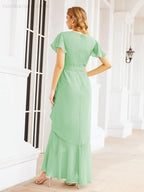 Baoleely Ruffled Bridesmaid Dresses Mermaid Formal Violin Evening Party Prom Gowns 28042