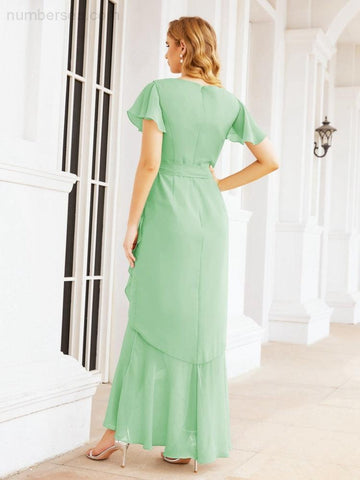 Vestidos de dama de honor Baoleely con volantes, estilo sirena, para fiestas formales, vestidos de noche, bailes de graduación y vestidos de violín 28042