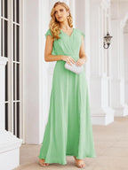 Robe de demoiselle d'honneur Sunnderly, robe de bal formelle à cape, robe dos nu pour la mère de la mariée SY28058 