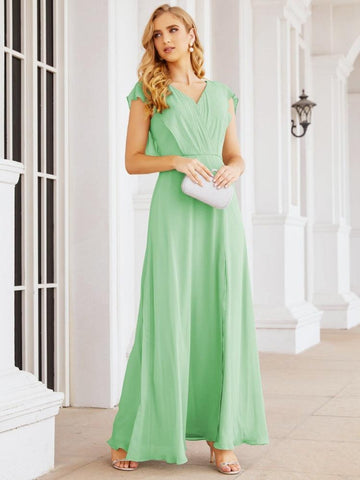 Robe de demoiselle d'honneur Sunnderly, robe de bal formelle à cape, robe dos nu pour la mère de la mariée SY28058 