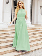 Baoleely Halter Bridesmaid Dress Empire Waist Formal Evening Prom Gown for Mother of The Bride 28030