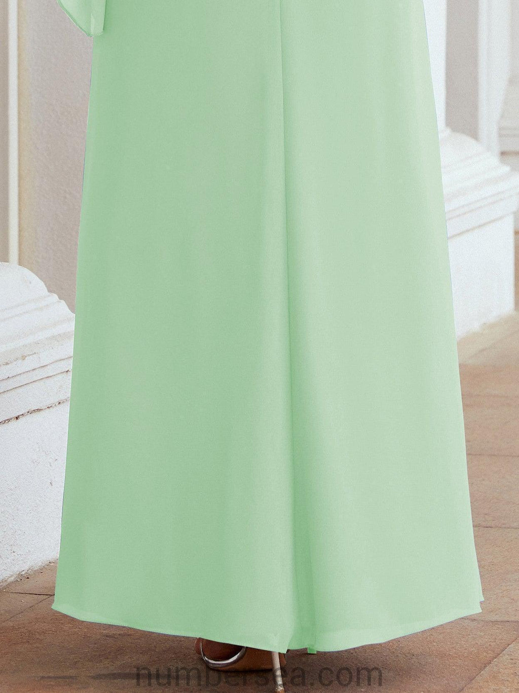 Vestido largo de fiesta formal Sunderly para la madre de la novia con capa de volantes SY28026