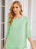 Baoleely Élégante robe mère de la mariée 2 pièces, grande taille, pantalon, volants, couches argentées, peignoir 28064