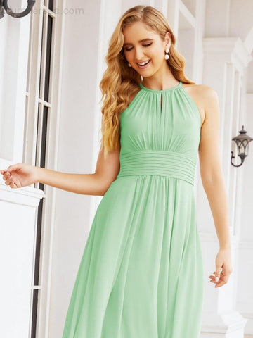 Vestidos de dama de honor Baoleely con escote tipo ojo de cerradura, sin mangas, para fiestas formales de noche y graduación 28043