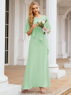 Vestido largo de fiesta formal Sunderly para la madre de la novia con capa de volantes SY28026