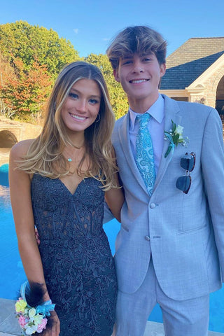 Sheath Sweetheart Light Corset Homecoming Dress with Appliques