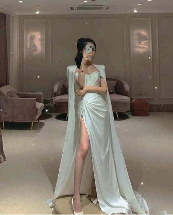 Robe de bal sirène fendue jusqu'à la cuisse, robe de soirée charmante Y317