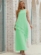 Vestido largo de gasa de talla grande para la madre de la novia, vestido de gala para dama de honor, vestido de graduación SY28019