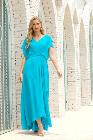 Vestido Baoleely para la madre de la novia, talla grande, escote en V, largo hasta el suelo, formal, para invitada de boda 28020