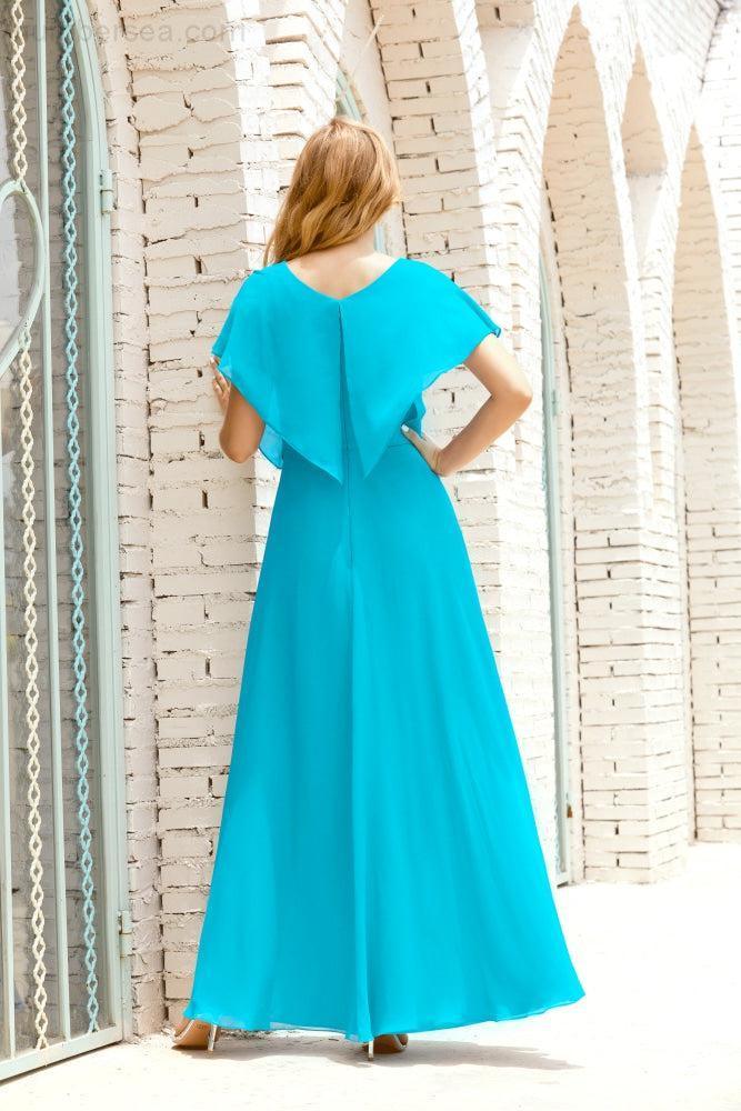 Vestido Baoleely para la madre de la novia, talla grande, escote en V, largo hasta el suelo, formal, para invitada de boda 28020