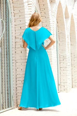 Vestido Baoleely para la madre de la novia, talla grande, escote en V, largo hasta el suelo, formal, para invitada de boda 28020