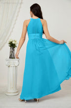 Robe de soirée formelle Baoleely en mousseline de soie, col licou, longue, sans manches, robe de demoiselle d'honneur 2802 