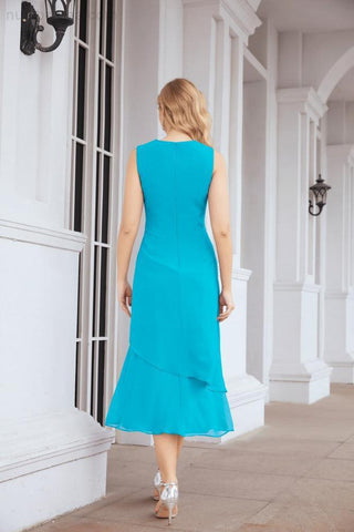 Vestido de fiesta formal de dos piezas corte A para la madre de la novia Sunderly SY28072