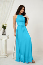 Robe de soirée formelle Baoleely en mousseline de soie, col licou, longue, sans manches, robe de demoiselle d'honneur 2802 