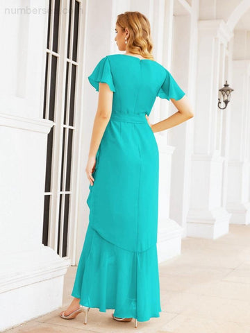 Vestidos de dama de honor Baoleely con volantes, estilo sirena, para fiestas formales, vestidos de noche, bailes de graduación y vestidos de violín 28042