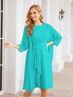 Vestidos de la madre de la novia de Sunderly, vestido de graduación, vestido plisado informal SY28065