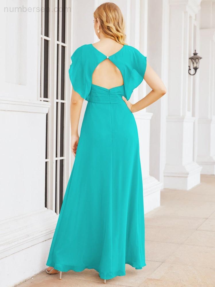 Robe de demoiselle d'honneur Sunnderly, robe de bal formelle à cape, robe dos nu pour la mère de la mariée SY28058 