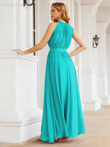 Baoleely Halter Bridesmaid Dress Empire Waist Formal Evening Prom Gown for Mother of The Bride 28030