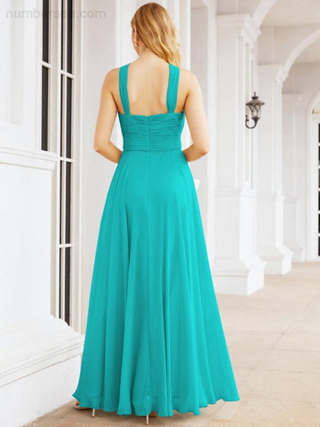 Baoleely Crisscross Halter Bridesmaid Dresses for Party Wedding Evening Prom Maxi Ball Gowns 28053