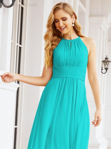 Vestidos de dama de honor Baoleely con escote tipo ojo de cerradura, sin mangas, para fiestas formales de noche y graduación 28043