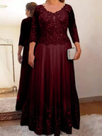 Vestidos de corte princesa/línea A para la madre de la novia en tul con apliques 